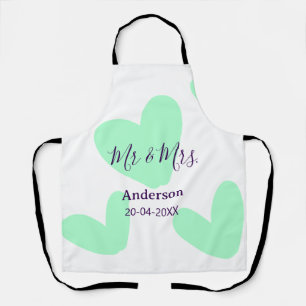 Delantal Recuerdo de boda año fecha apellido de familia Sr 