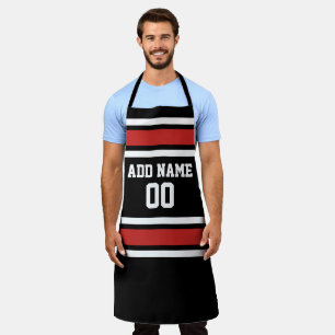 Delantal Red and Black Sports Jersey Custom Name Number