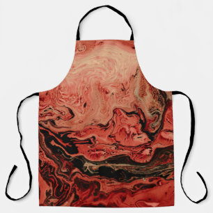 Delantal Red and brown abstract art