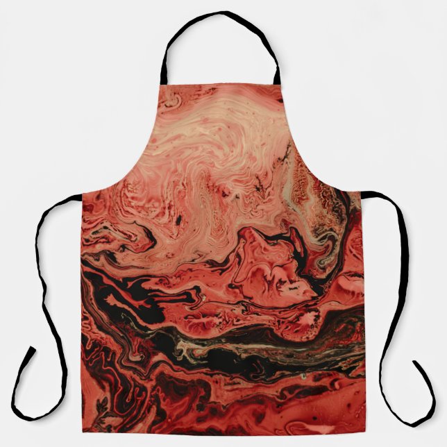Delantal Red and brown abstract art (Anverso)