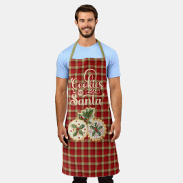 Delantal Red and Tan Plaid Cookies for Santa