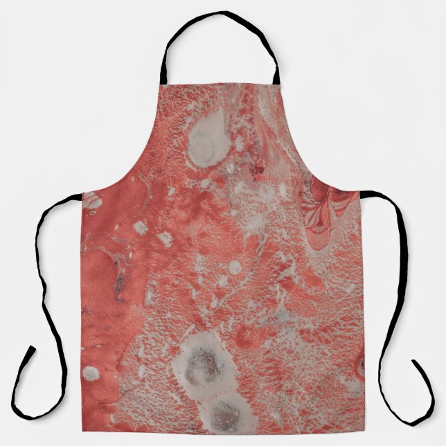 Delantal Red and white abstract painting (Anverso)