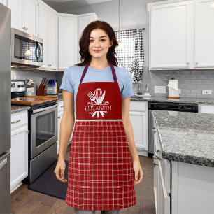 Delantal Red and White Tartan Plaid Pattern