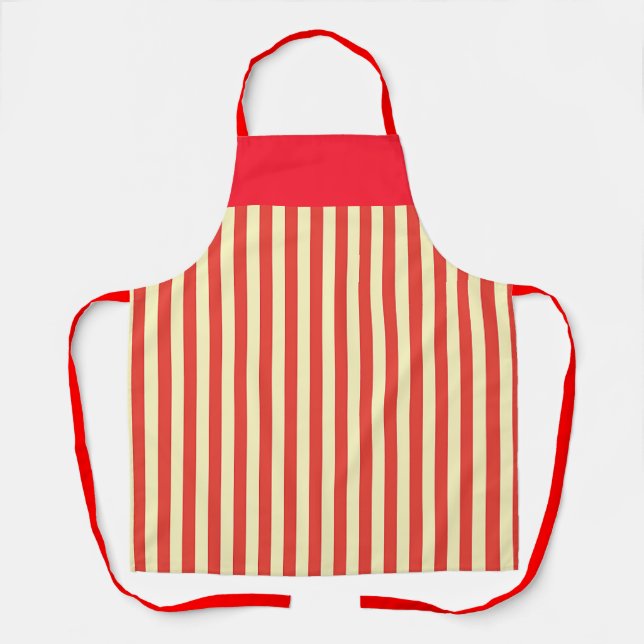 Delantal Red Band Stripe Kitchen Chef  (Anverso)