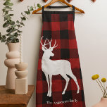 Delantal Red Buffalo Plaid & Deer | Entrega de nombre perso<br><div class="desc">Disfrute del encanto rústico de la gran terraza al aire libre con nuestro regalo de nombre personalizado de búfalo rojo y ciervo. Ya sea que esté comprando o buscando un regalo atento,  este diseño le aporta un toque de naturaleza a cualquier ocasión.</div>