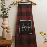 Delantal Red Buffalo Plaid | Personal Inicial | Gift Apron<br><div class="desc">Disfrute de la calidez y el encanto de los clásicos Red Buffalo Plaid con un toque personal. Ya sea por un cumpleaños,  aniversario o simplemente por mostrar a alguien a quien le importa,  este regalo de personalizable seguramente hará una impresión duradera.</div>