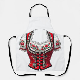 Delantal Red Dirndl Top Del Festival Folclórico