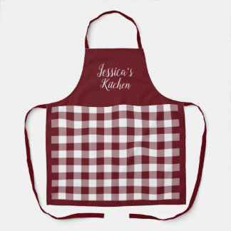 Delantal Red Gingham Apron personalizado