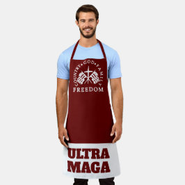 Delantal Red God Family Country Freedom ULTRA MAGA