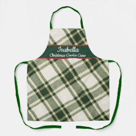 Delantal Red Green Tartan Plaid Personalized Christmas Apr