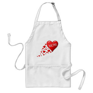 DELANTAL RED HEARTS FOR MOM