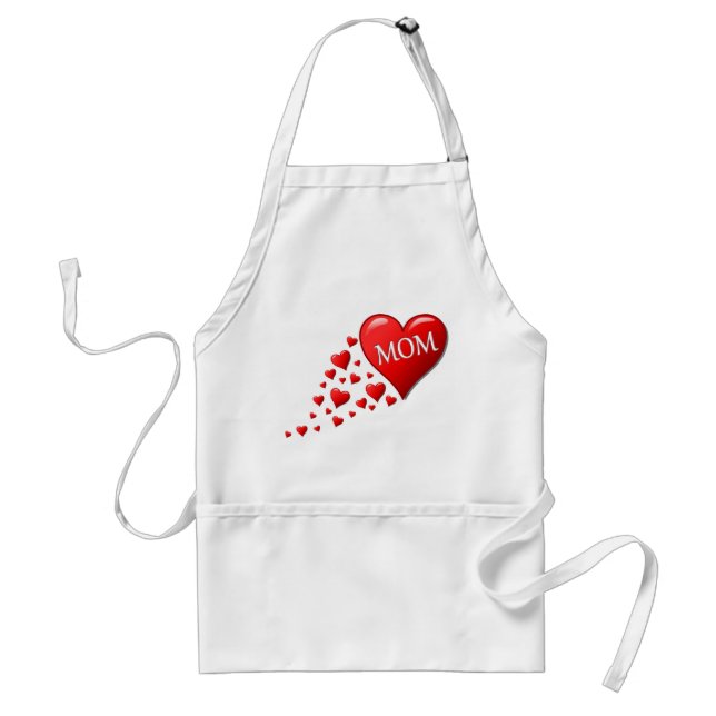 DELANTAL  RED HEARTS FOR MOM (Frente)