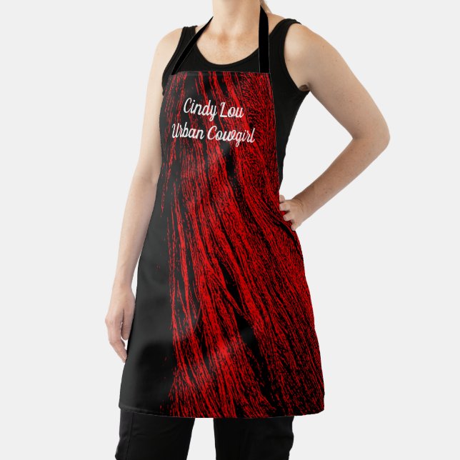Delantal Red Horse Mane Abstract Apron (in situ)