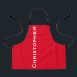 Delantal Red Jumbo Bold Name or Choose Your Color<br><div class="desc">Personalized jumbo bold name Apron.  Choose Your Color.  Default is red with plain white typography.  All Rights Reserved © 2020 Alan & Marcia Socolik.</div>