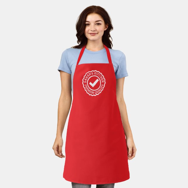 Delantal Red kitchen apron with chef's name in the logo (Gastado)