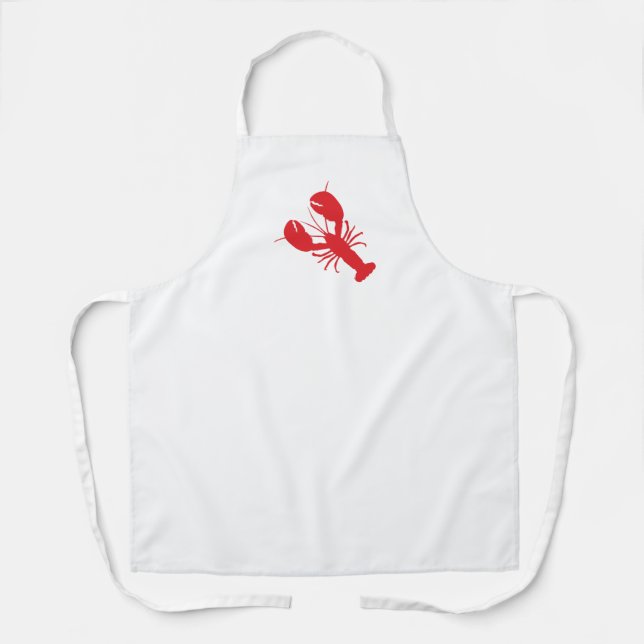 Delantal Red Lobster Preppy Coastal Maine Ocean Fun (Anverso)