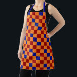 Delantal Red Orange Blue Checkered Pattern Design<br><div class="desc">Red Orange And Blue Checkered 3 colours Check Pattern Design</div>