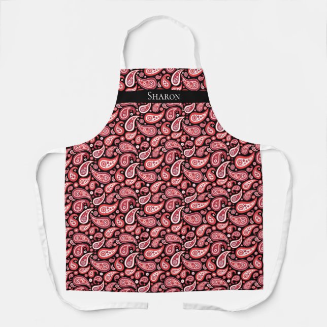 Delantal Red Paisley personalizada (Anverso)