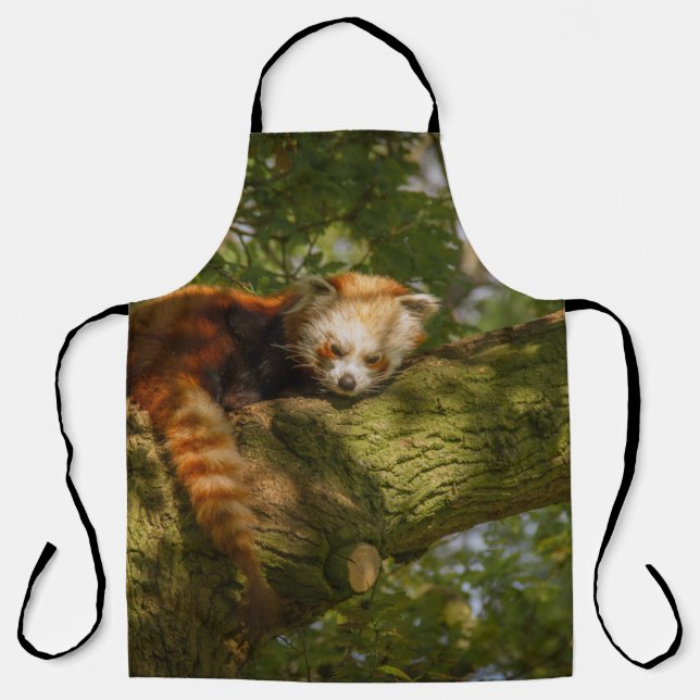 DELANTAL RED PANDA ON GREEN TREE BRANCH (Anverso)