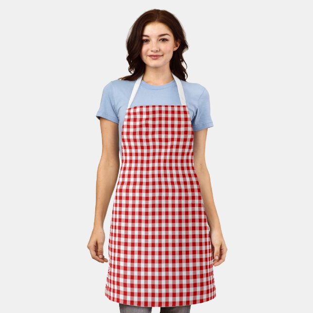 Delantal Red Plaid Apron (Gastado)