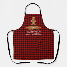 Delantal Red Plaid Cookie Baking Crew Navidades rojos