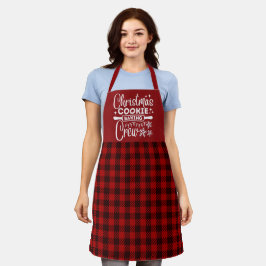 Delantal Red Plaid Navidades Cookie Baking Crew