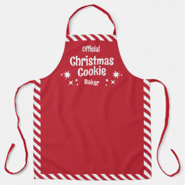 Delantal Red Stripe Christmas Cookie Baker Adult Apron