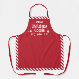 Delantal Red Stripe Christmas Cookie Baker Medium Apron