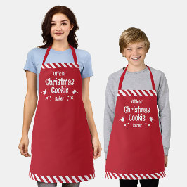 Delantal Red Stripe Christmas Cookie Taster Kids Apron
