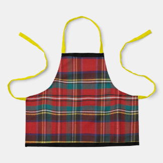 Delantal Red Tartán Plaid Stripe Children Apron