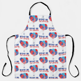 DELANTAL RED WHITE BLUE PATRIOTIC BALLOONS