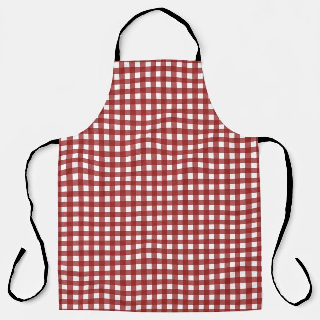 Delantal Red White Gingham Check Plaid (Anverso)