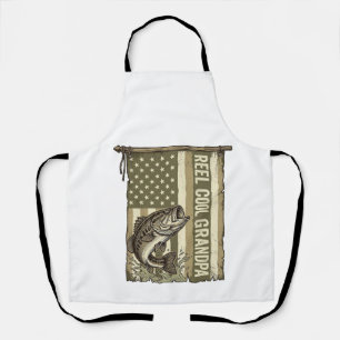 Delantal Reel Cool Abuelo Diseño de Camiseta de Pesca de Lu