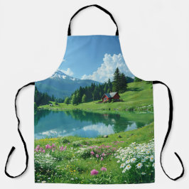 Delantal Reflexiones sobre el hogar - Lago y cabaña