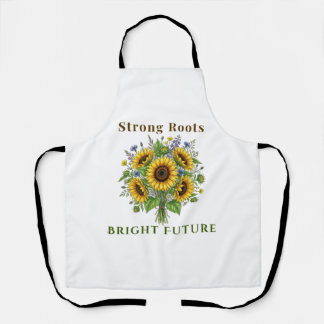Delantal Regalo de Arte Floral Botánico de Girasoles Florec