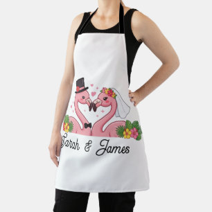 Delantal Regalo de boda personalizado de flamencos pareja t