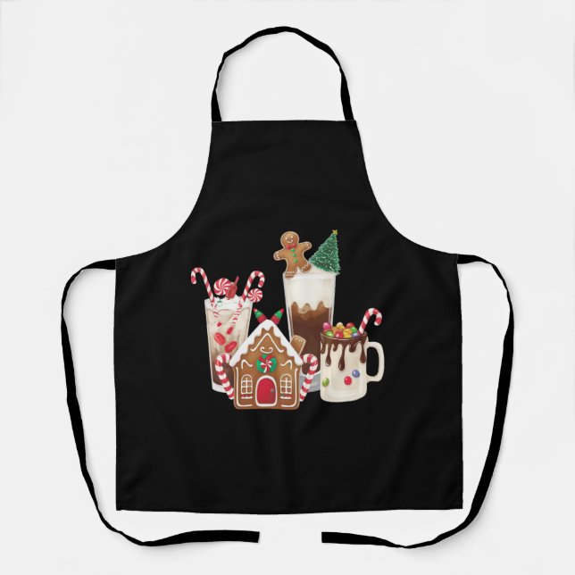 Delantal Regalo de café de Navidad de pan de jengibre amant (Anverso)