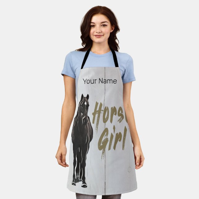 Delantal Regalo De Chica De Caballos Para Amantes De Vacaci (Gastado)
