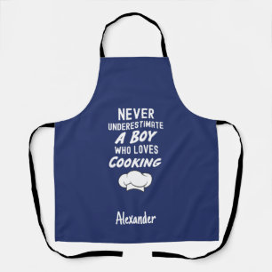 Delantal Regalo de cocina azul marino lindo para niños y be