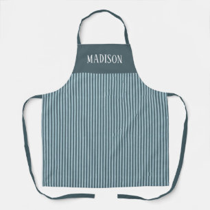 Delantal Regalo de cocina con franja azul y nombre personal
