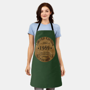 Delantal Regalo de cumpleaños de la vendimia nacido en 1989