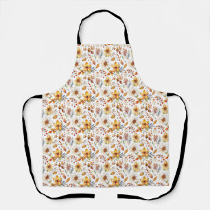 Delantal Regalo de Cumpleaños Floral Otoñal Acuarela