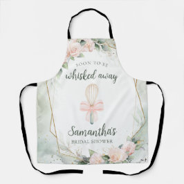 Delantal Regalo de Despedida de Soltera con Flores Rosadas