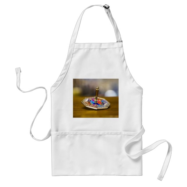 Delantal Regalo de dreidel de Hanukkah SlipperyJoe base oct (Frente)