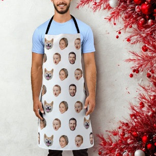 Delantal Regalo de familia de fotos de cara de personalizad