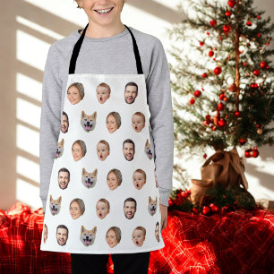Delantal Regalo de familia de fotos de cara de personalizad