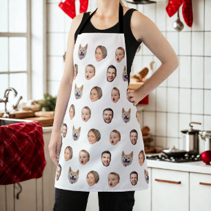 Delantal Regalo de familia de fotos de cara de personalizad