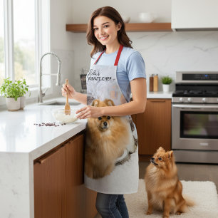 Delantal Regalo de Foto de Chef Privado Perro de Navidad