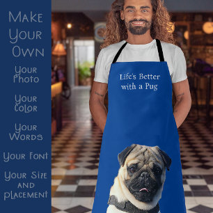 Delantal Regalo de foto personalizada para mamá de Pug perr