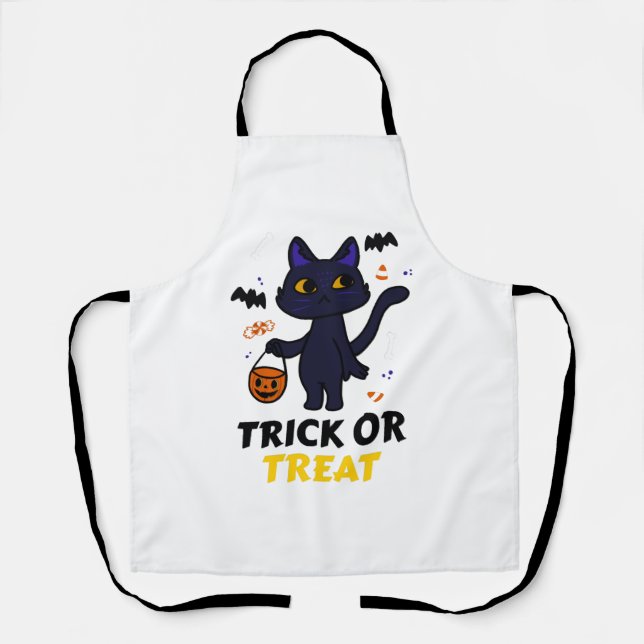 Delantal regalo de halloween para disfraces de gatos de hal (Anverso)